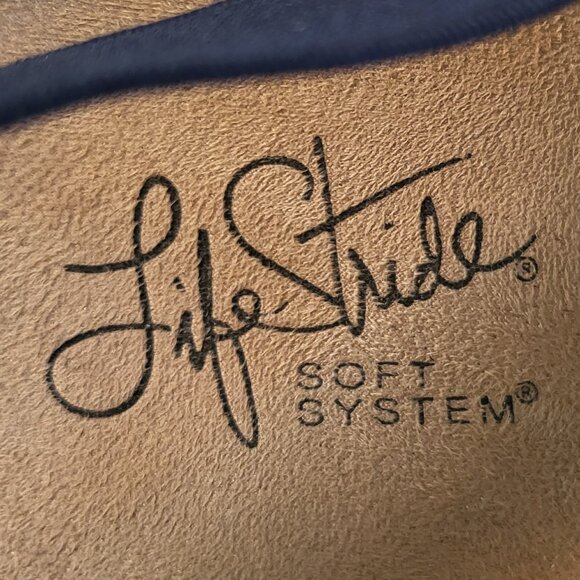 Life Stride Soft System navy blue wedge sandals EUC worn once size 9.5 - Picture 7 of 13